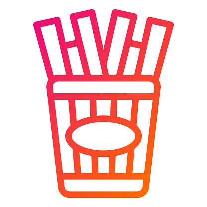 Fries Vector Icon Design Illustration