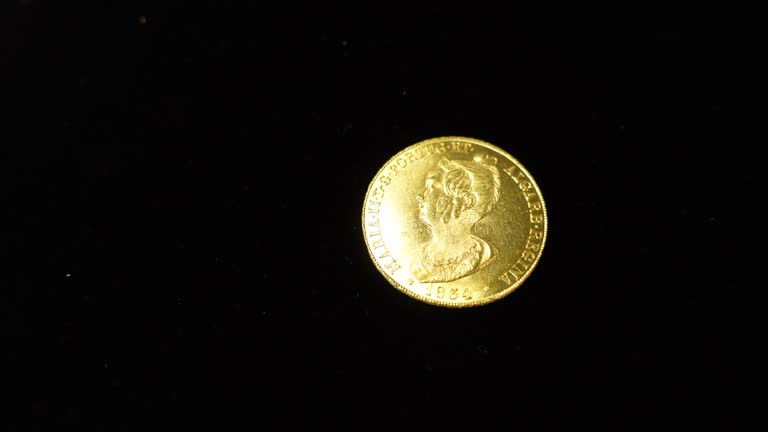 Gold Coin in Black Background 01