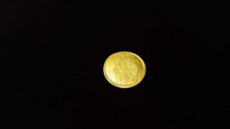 Gold Coin in Black Background 03
