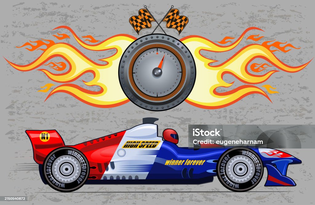 Formula Racing Vector Formula Race Car Stock Illustration - Download Image Now - Auto Racing ...