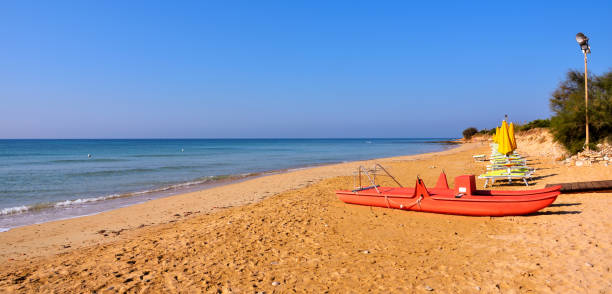 Pescoluse beach known as the Maldives of Salento, Italy