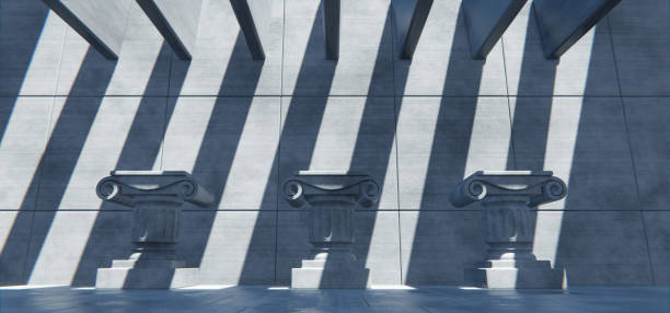 istock Futuristic concrete hallway, brutal architecture background 2150543650