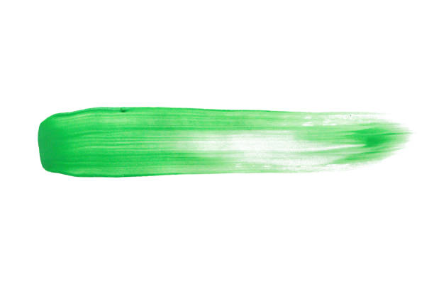 istock Green brush stroke isolated on white background 2150544289