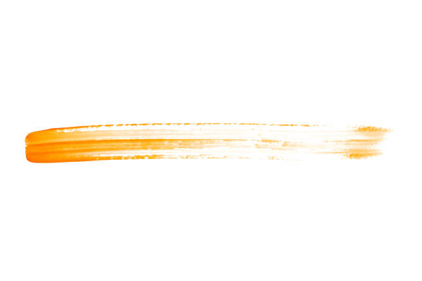 Orange brush stroke isolated on white background