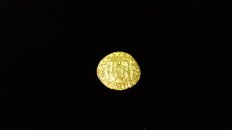 Gold Coin in Black Background 02