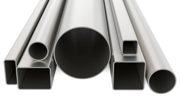 istock Round pipes and square pipes, cold-rolled metal. 3D rendering 2150553588
