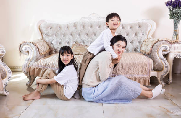 istock The mother stayed with the two children 2150556055