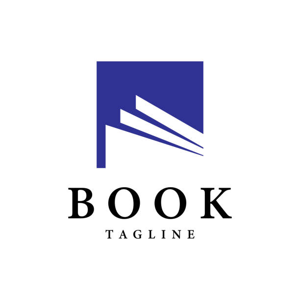 bildbanksillustrationer, clip art samt tecknat material och ikoner med simple modern paper book logo vector design template - bok tryckt media