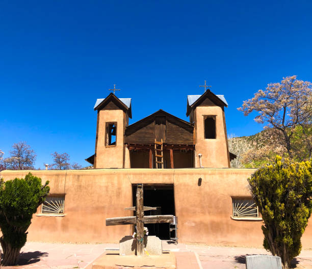 Chimayo, NM, USA. The Santuario de Chimayo in northern NM, about 30 miles north of Santa Fe. The Catholic church is a pilgrimage site/shrine for folks looking for healing.