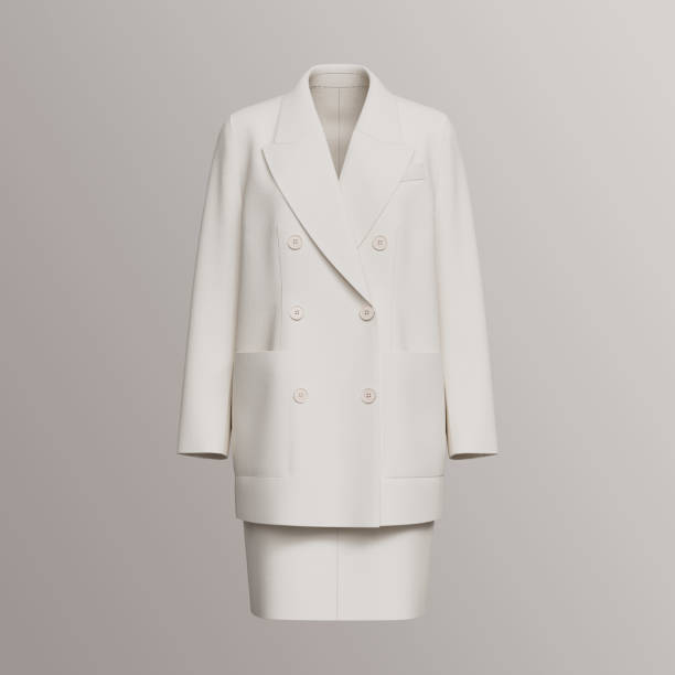istock Female Beige Business Office Suit Mock up. 3D Rendering 2150559615