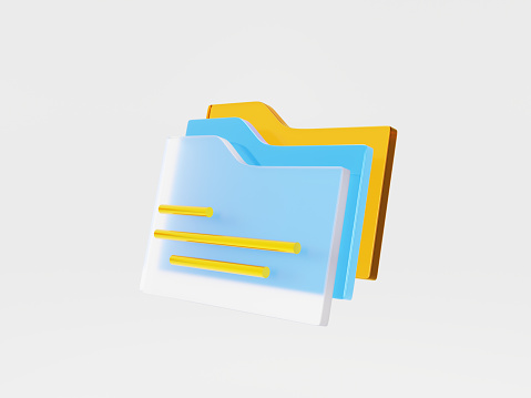 3d rendering icon of text information paper