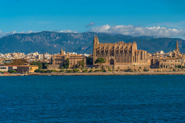 istock Palma de Mallorca coastline with the cathedral and skyline 2150561822