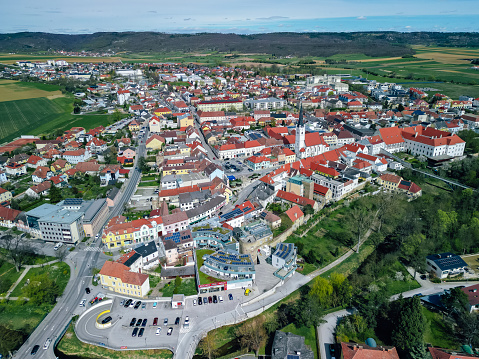 Aerial view of Horn city in Lower Austria