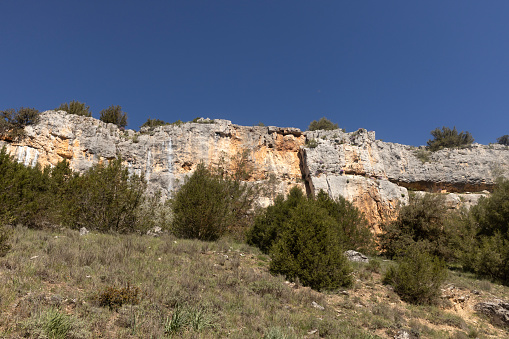 Riaza gorge wall at the Riaza nature reserve in Valdevacas de Montejo, Segovia, Burgos, Spain