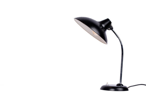 istock Vintage, Black Desk Lamp on White Background, Office Concept 2150567694