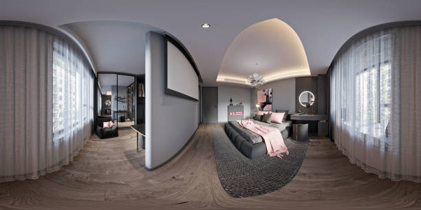 istock 360 degrees luxury hotel room, 3d rendering 2150568922
