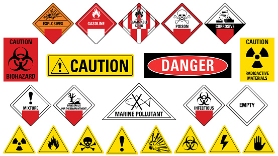 Transport Hazard Pictograms material sign, Warning sign of Globally Harmonized System.