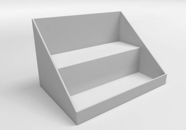 PDQ Display, Empty Packaging Display Tray, Counter Or Countertop Display, Point Of Sale. 3D Rendered