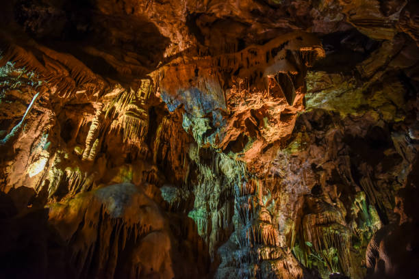 istock A beautiful cave, massive columns of stalagmites and stalactites 2150580250