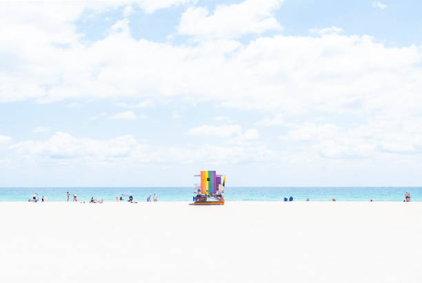 istock Rainbow Lifeguard Tower on Miami Beach Florida 2150582036