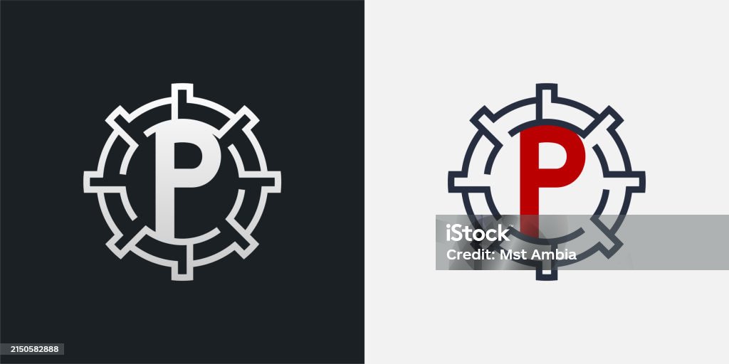 P 1 Rounded Images P Design Clean And Modern Letter P In Round Shape Stock Illustration ...