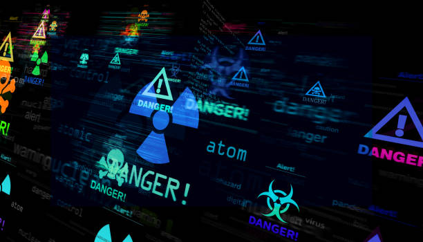 istock Alert with skull symbol illustration 2150582974