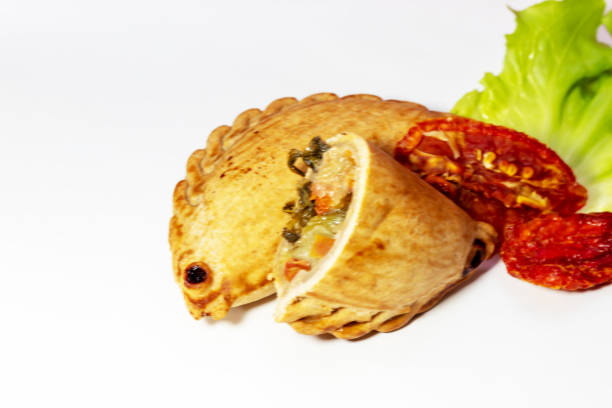 istock Savory Pie with Chicken filling and sun-dried tomatoes 2150589071
