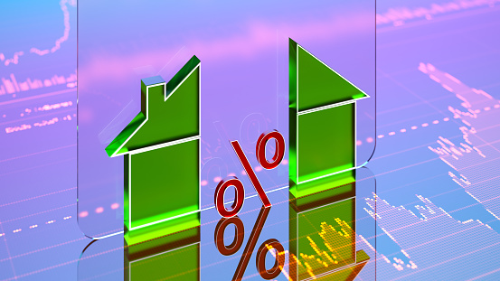 Business Trends Graphs and charts 3d image.