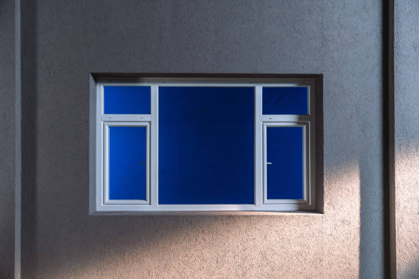 istock A UPVC window with glass on a blue background 2150591767