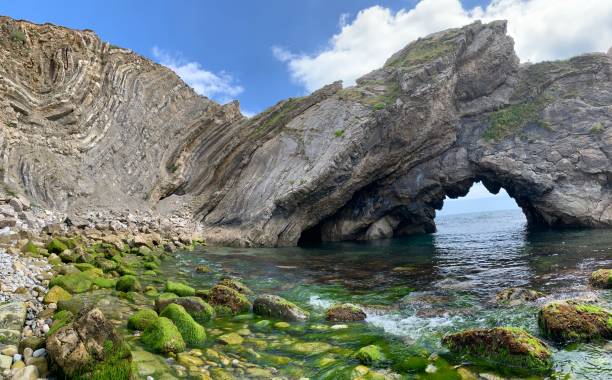 Natural rock arch at Lulworth cove