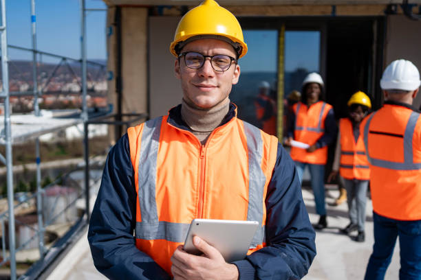 istock Portrait of construction worker at construction site 2150598739