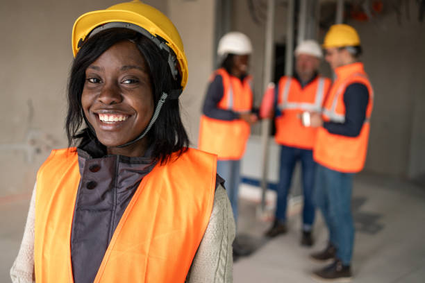 istock Portrait of construction worker at construction site 2150598794