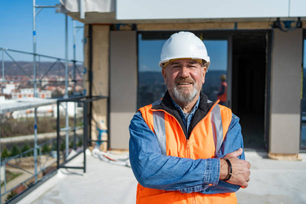istock Portrait of construction worker at construction site 2150599081