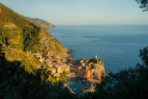 istock Scenic view of Cinque Terre  at Mediterranean coast 2150599623