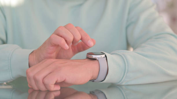 istock Close up of Man using Smart Watch 2150606550