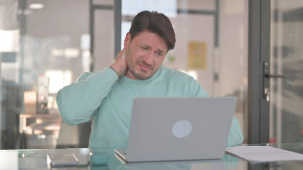 istock Tired Man having Neck Pain, Work Overload 2150607969