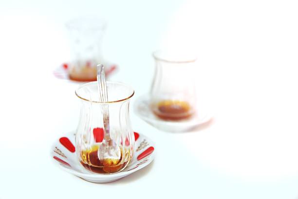 Turkish Tea Glasses after being drinked