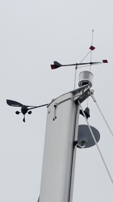 A weather station with a weather vane on top