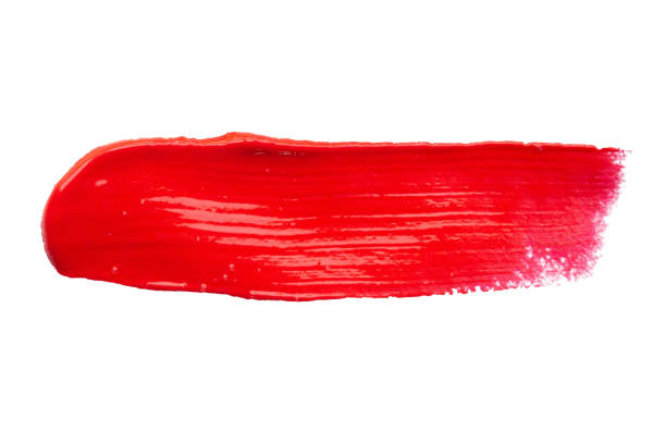 istock Red brush stroke isolated on white background 2150613114