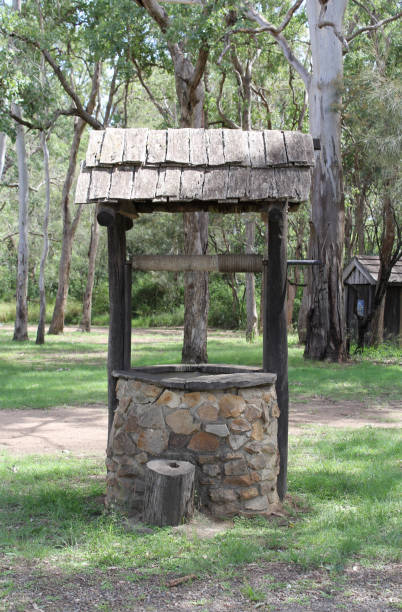 istock Stone wishing well located in a tranquil woodland setting with trees 2150618927