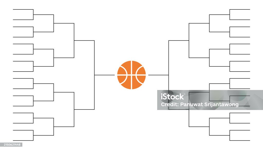 Basketball Tournament Bracket Template On White Background Stock ...