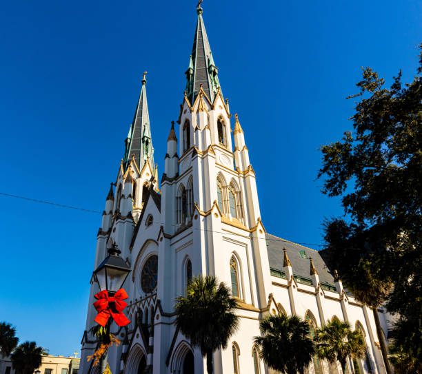 Cathedral of St. John the Baptist on Lafayette Square, Savannah, Georgia, USA