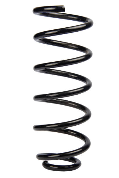 istock Car spare part. Large metal spring on white background. cushioning spring over white background, auto spare parts. automotive suspension springs on a white background 2150638055