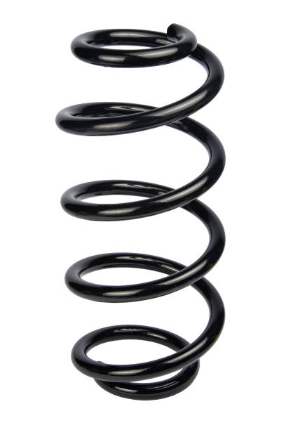 istock Car spare part. Large metal spring on white background. cushioning spring over white background, auto spare parts. automotive suspension springs 2150638129