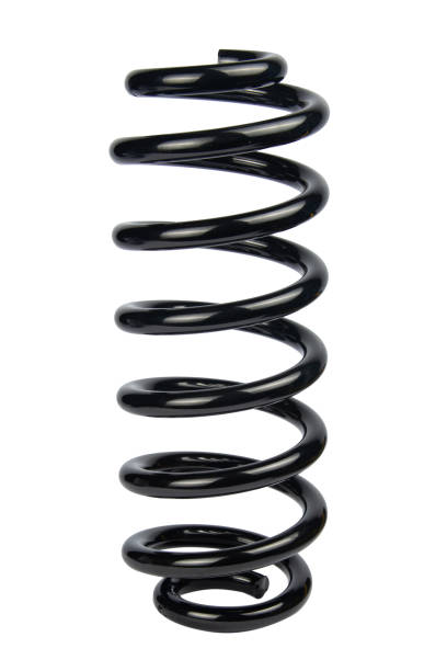 istock Car spare part. Large metal spring on white background. cushioning spring over white background, auto spare parts. automotive suspension springs 2150638178