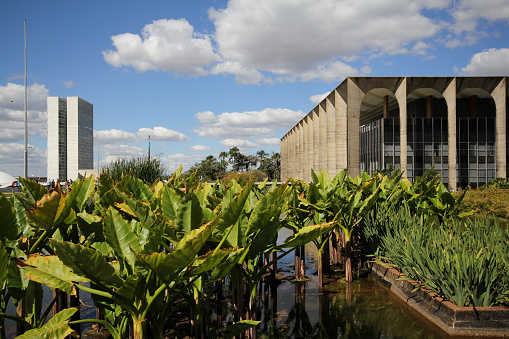 Brasilia, Brazil - June 7. 2014: Itamaraty Palace and National Congress