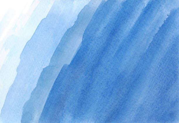 istock Abstract watercolor background in blue shades with layering, hand-drawn 2150640751
