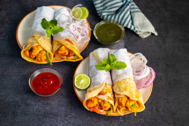 istock selective focus of Indian popular food 