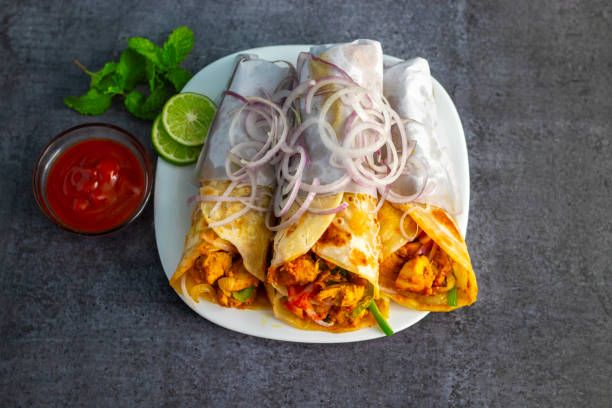 istock selective focus of Indian popular food 