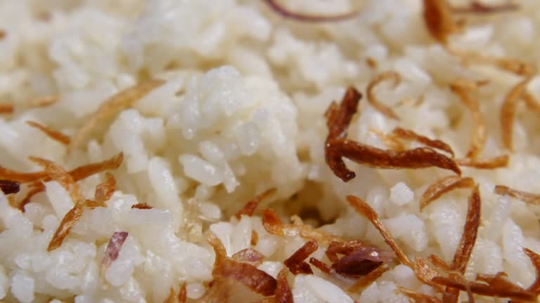 Closeup of Cooked white rice